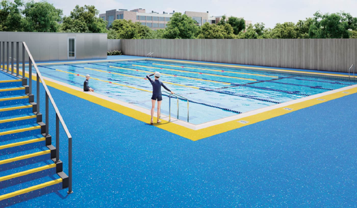 Swimming Pool Flooring Anti-Slip